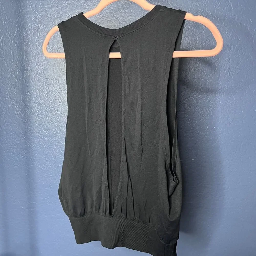 Free People Movement Black Sleeveless Muscle Top Open Back Lightweight M/L